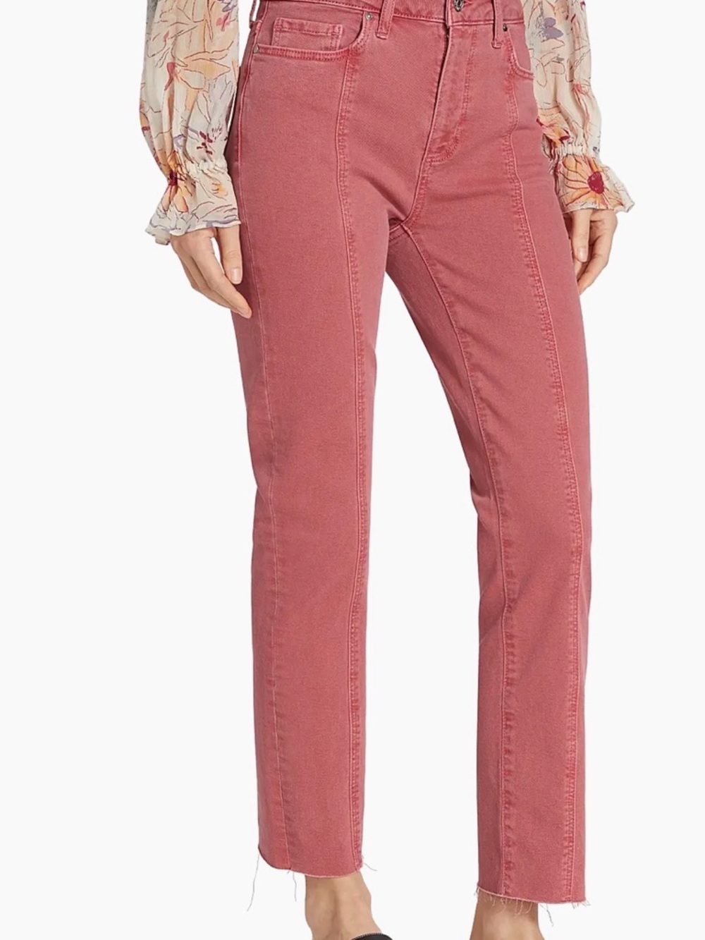 PAIGE CINDY Straight Leg Jeans in Dusty Rose